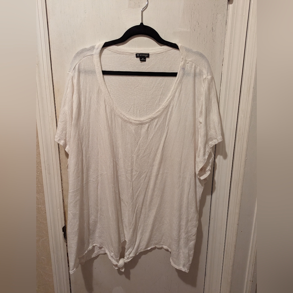 New Directions white scoop neck short sleeve blouse 3X
